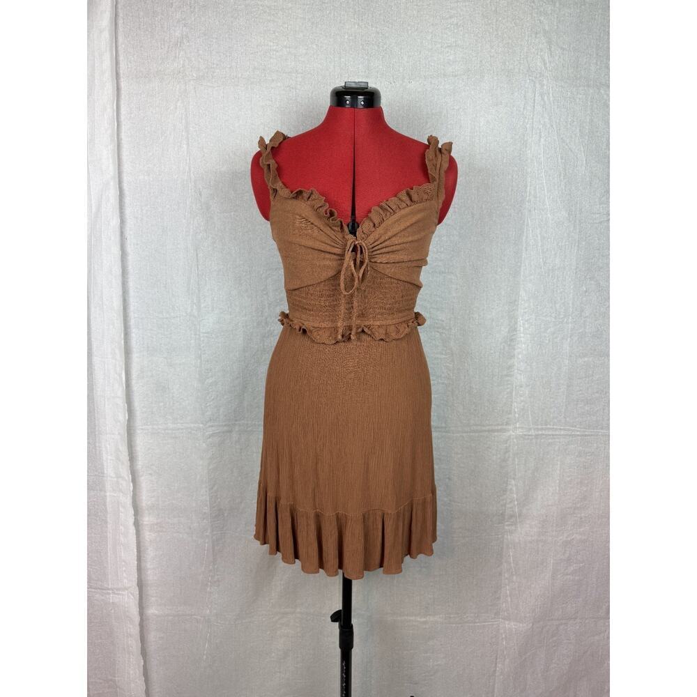Bailey Blue Dress Womens Size Small Brown Mini Y2K Party Rayon Summer C025